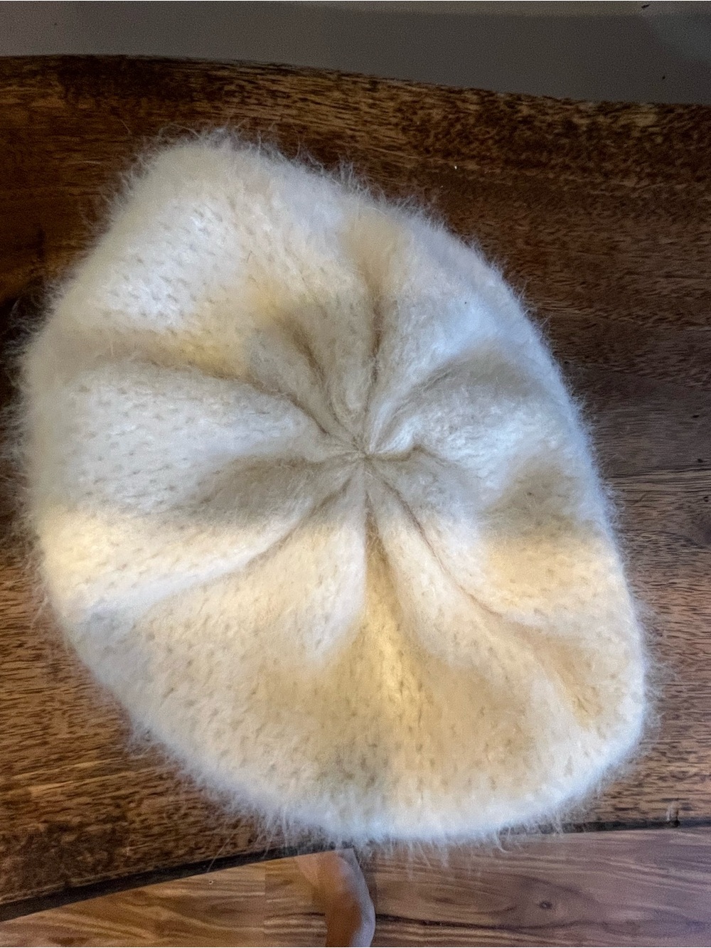 Soft Knit Angora Beret in Cream - Women's Warm Fashion Hat